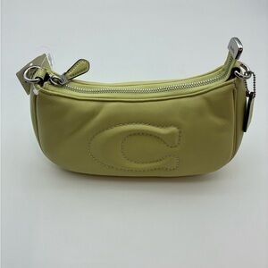 Coach Light Green Leather Shoulder Bag